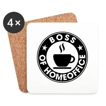Boss of home office - Untersetzer (4er-Set) - Weiß - Vorne