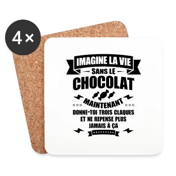 IMAGINE LA VIE SANS LE CHOCOLAT - Dessous de verre (lot de 4) - blanc - Devant