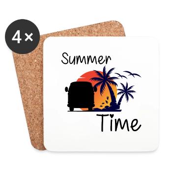 Summer time - Coasters (set of 4) - white - Front