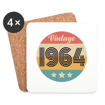 Jahrgang 1964 - Untersetzer (4er-Set) - Weiß - Vorne