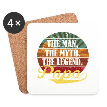 The Man The Myth The Legend Papa - Coasters (set of 4) - white - Front