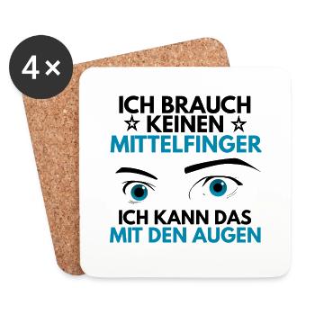 Ich brauch keinen Mittelfinger - Untersetzer (4er-Set) - Weiß - Vorne