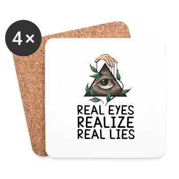 Real eyes realize real lies Illuminati - Dessous de verre (lot de 4) - blanc - Devant