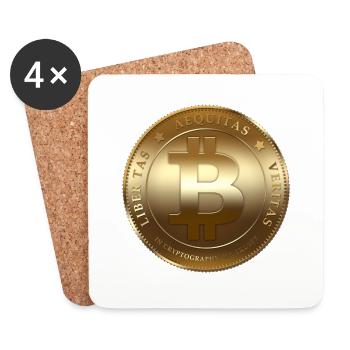 Chemise commerciale Office Business Bitcoin Element - Dessous de verre (lot de 4) - blanc - Devant