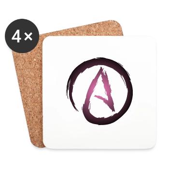Atheism symbol atheist - Coasters (set of 4) - white - Front