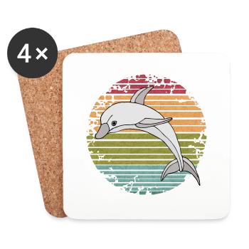 Dolphin - Coasters (set of 4) - white - Front