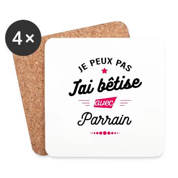JE PEUX PAS J'AI BÊTISE AVEC PARRAIN - Dessous de verre (lot de 4) - blanc - Devant