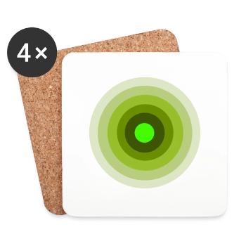 green target - Coasters (set of 4) - white - Front