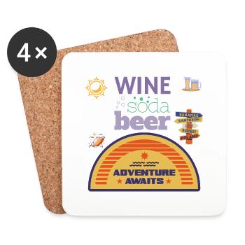 SUMMER OF ADVENTURES - Coasters (set of 4) - white - Front