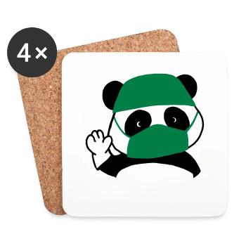 Panda surgeon operating room - Coasters (set of 4) - white - Front