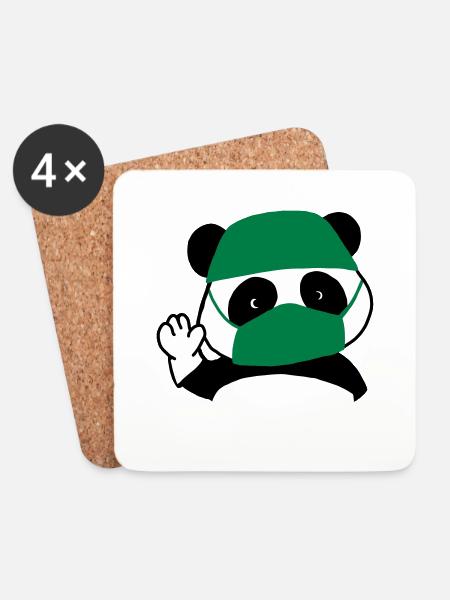 Panda surgeon operating room - Coasters (set of 4) - white