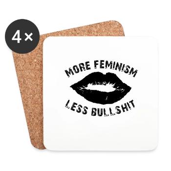 Mehr Feminismus - Untersetzer (4er-Set) - Weiß - Vorne