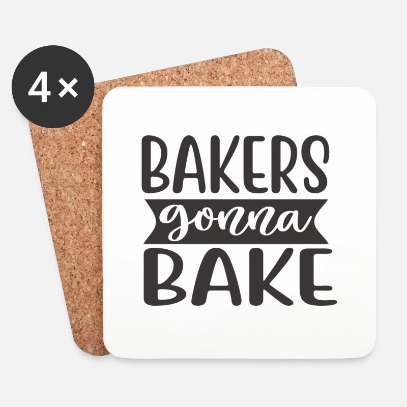 Bäcker werden backen - Untersetzer (4er-Set) - Weiß
