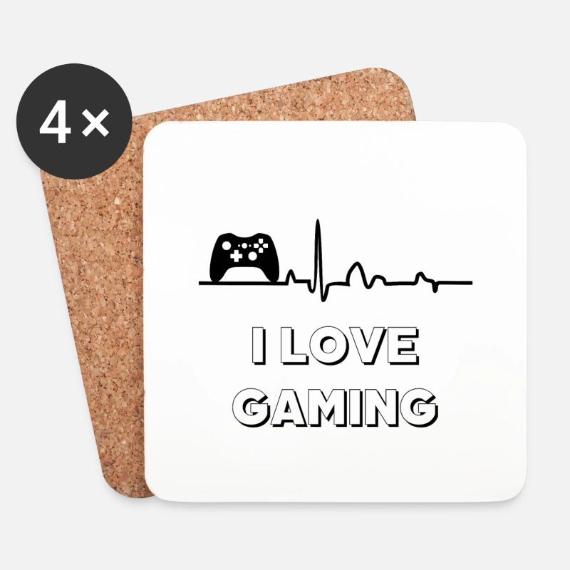 Gaming - Untersetzer (4er-Set) - Weiß