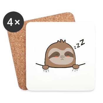 Pocket sloth to customize - Coasters (set of 4) - white - Front