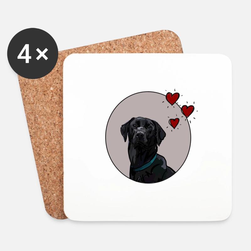 Labrador Liebe Vierbeiner Hundeliebhaber Lab - Untersetzer (4er-Set) - Weiß