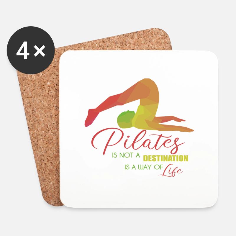 Pilates Geschenk - Untersetzer (4er-Set) - Weiß