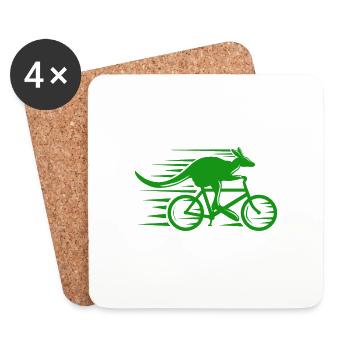 Australien Känguru Radfahrer Radfahren Geschenk - Untersetzer (4er-Set) - Weiß - Vorne