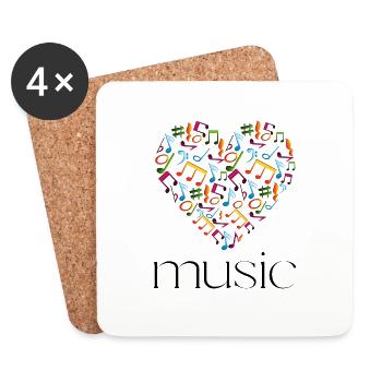 Musik - Untersetzer (4er-Set) - Weiß - Vorne