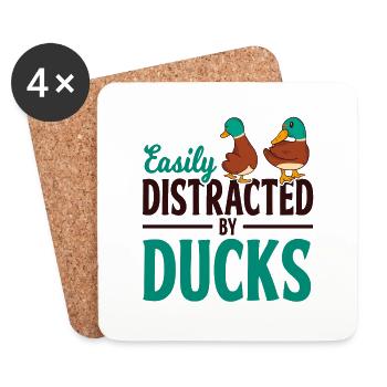 Canard canard Cadeau - Dessous de verre (lot de 4) - blanc - Devant