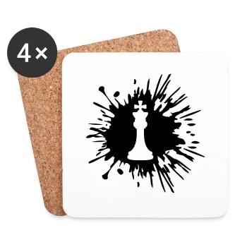 Farbe Klecks Schach - Untersetzer (4er-Set) - Weiß - Vorne