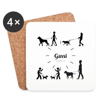 Gassi Zifferblatt - Untersetzer (4er-Set) - Weiß - Vorne