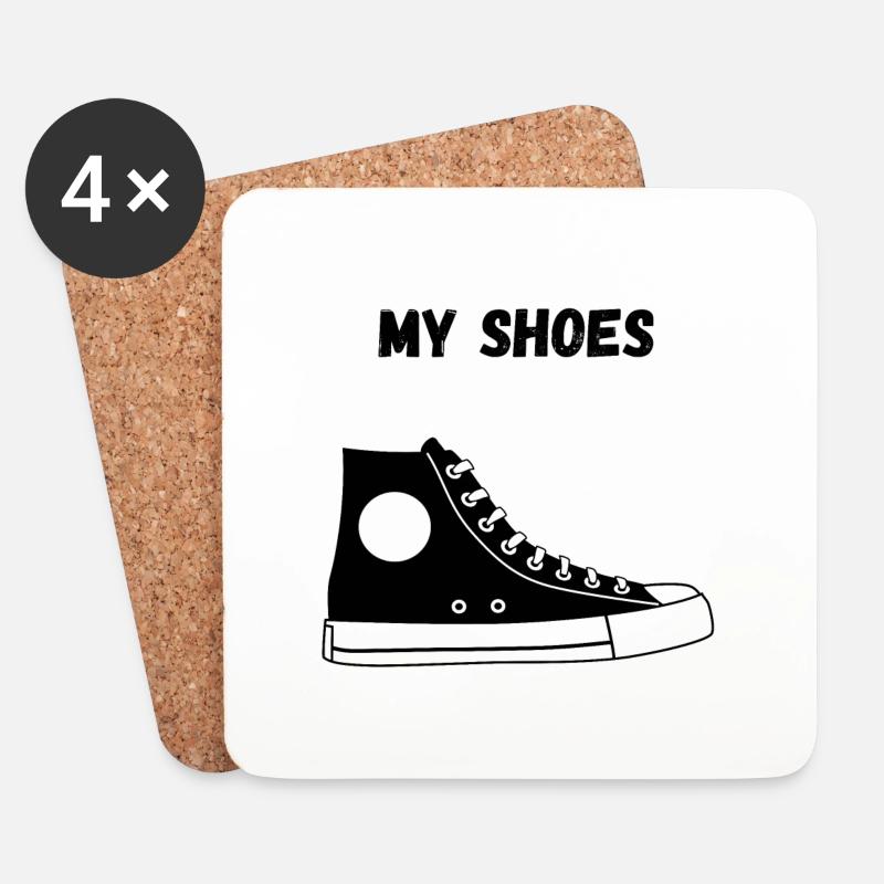 MEINE SCHUHE - Untersetzer (4er-Set) - Weiß