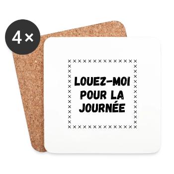 Louez-moi pour la journée - Dessous de verre (lot de 4) - blanc - Devant