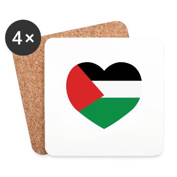 Love Palestine - Untersetzer (4er-Set) - Weiß - Vorne