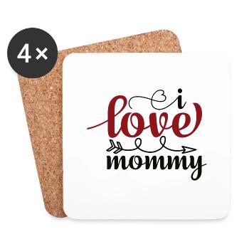 J’aime maman - Dessous de verre (lot de 4) - blanc - Devant
