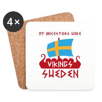 Sweden Vikings Ancestors Wikinger Germanen - Dessous de verre (lot de 4) - blanc - Devant