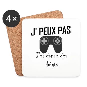 Je peux pas j ai danse des doigts - Dessous de verre (lot de 4) - blanc - Devant