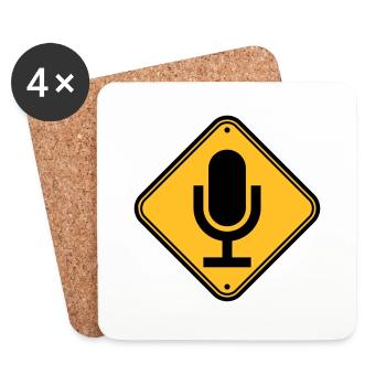 Sign Note Microphone - Coasters (set of 4) - white - Front