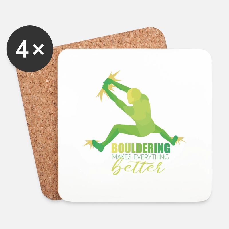 Bouldern - Untersetzer (4er-Set) - Weiß