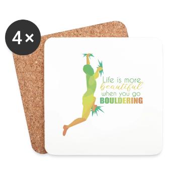 Bouldern - Untersetzer (4er-Set) - Weiß - Vorne