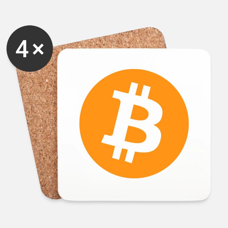 Bitcoin - Untersetzer (4er-Set) - Weiß