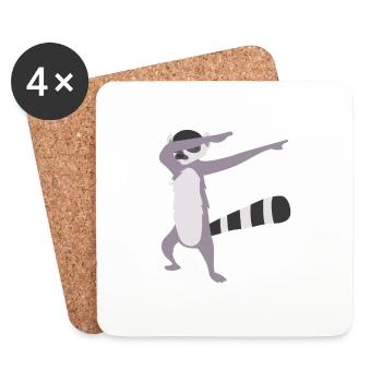 Dabbing Lemur Dab Dancer Lemur Lover Gift Idea - Coasters (set of 4) - white - Front