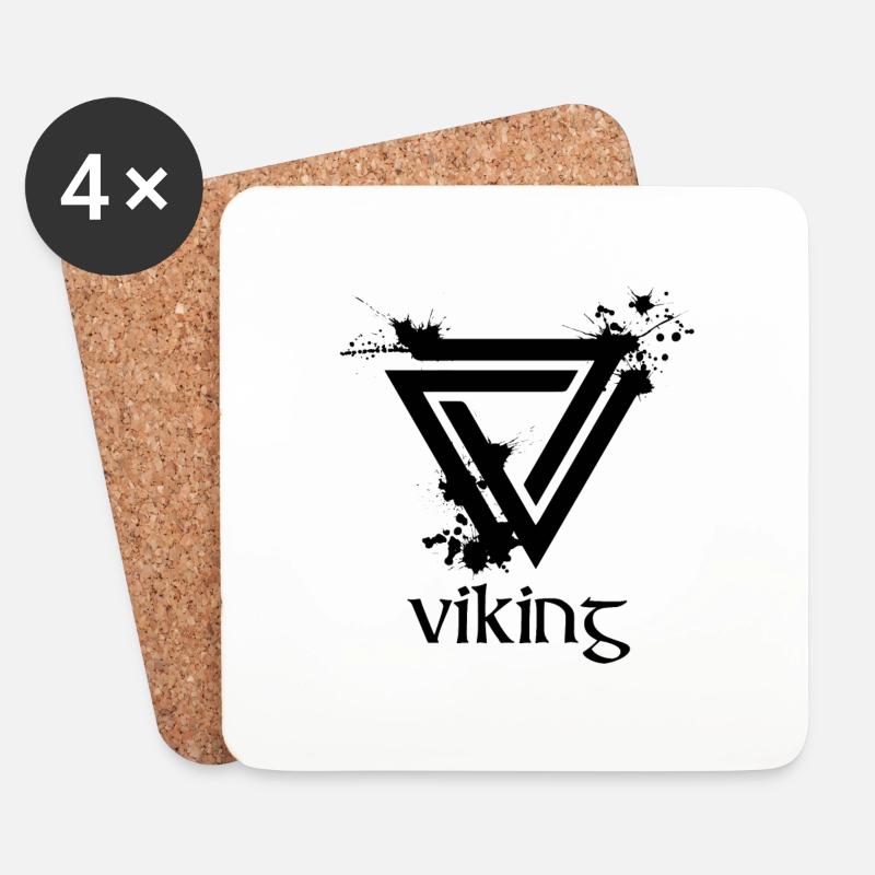 Wikinger - Untersetzer (4er-Set) - Weiß