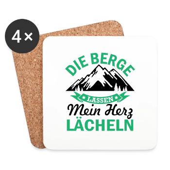 Berge Herz Liebe Natur Spruch Geschenk - Untersetzer (4er-Set) - Weiß - Vorne