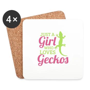 Juste une fille qui aime geckos Gecko amant poison - Dessous de verre (lot de 4) - blanc - Devant