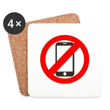 Mobile phone ban - Coasters (set of 4) - white - Front