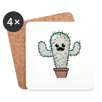 cactus man - Coasters (set of 4) - white - Front