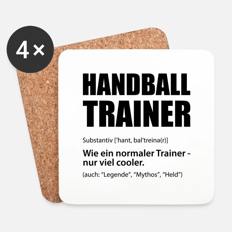 Handball Trainer Hobby Sport Geschenk - Untersetzer (4er-Set) - Weiß