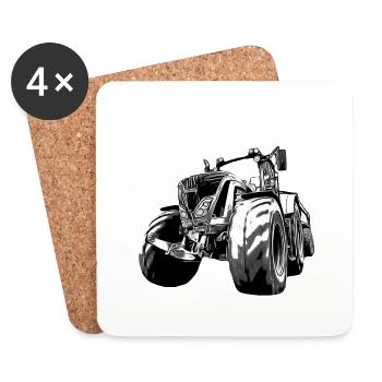 Traktor - Untersetzer (4er-Set) - Weiß - Vorne