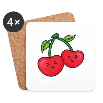 Cherry - Coasters (set of 4) - white - Front