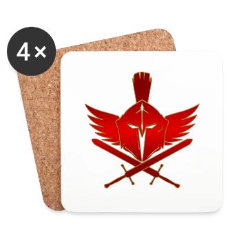Spartaner Helm - Untersetzer (4er-Set) - Weiß - Vorne