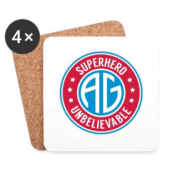Super heroes initial AG - Coasters (set of 4) - white - Front