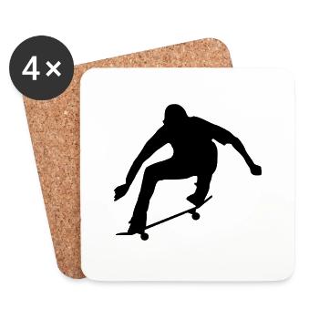Skate skate skate skate - Dessous de verre (lot de 4) - blanc - Devant