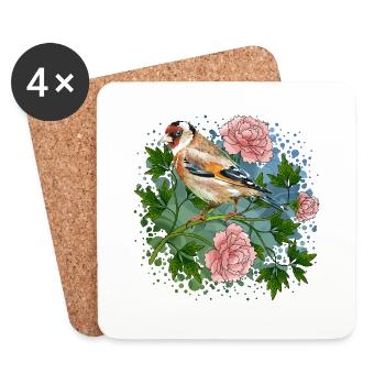 Colorful bird - Coasters (set of 4) - white - Front
