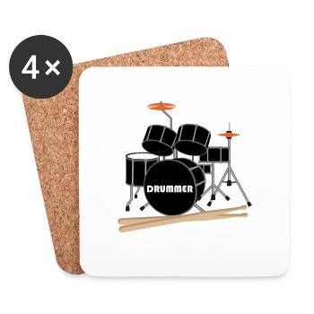 Batteries de batteur - Dessous de verre (lot de 4) - blanc - Devant